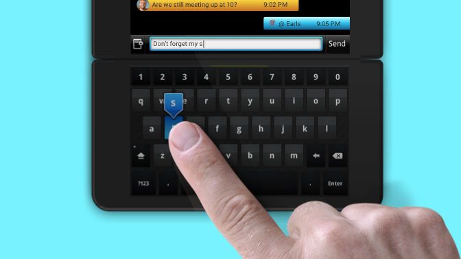 Picture of full screen keyboard layouts and smartkeys.