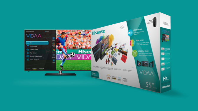 VIDAA TV with multi-tasking silo design, global panel and info panels.